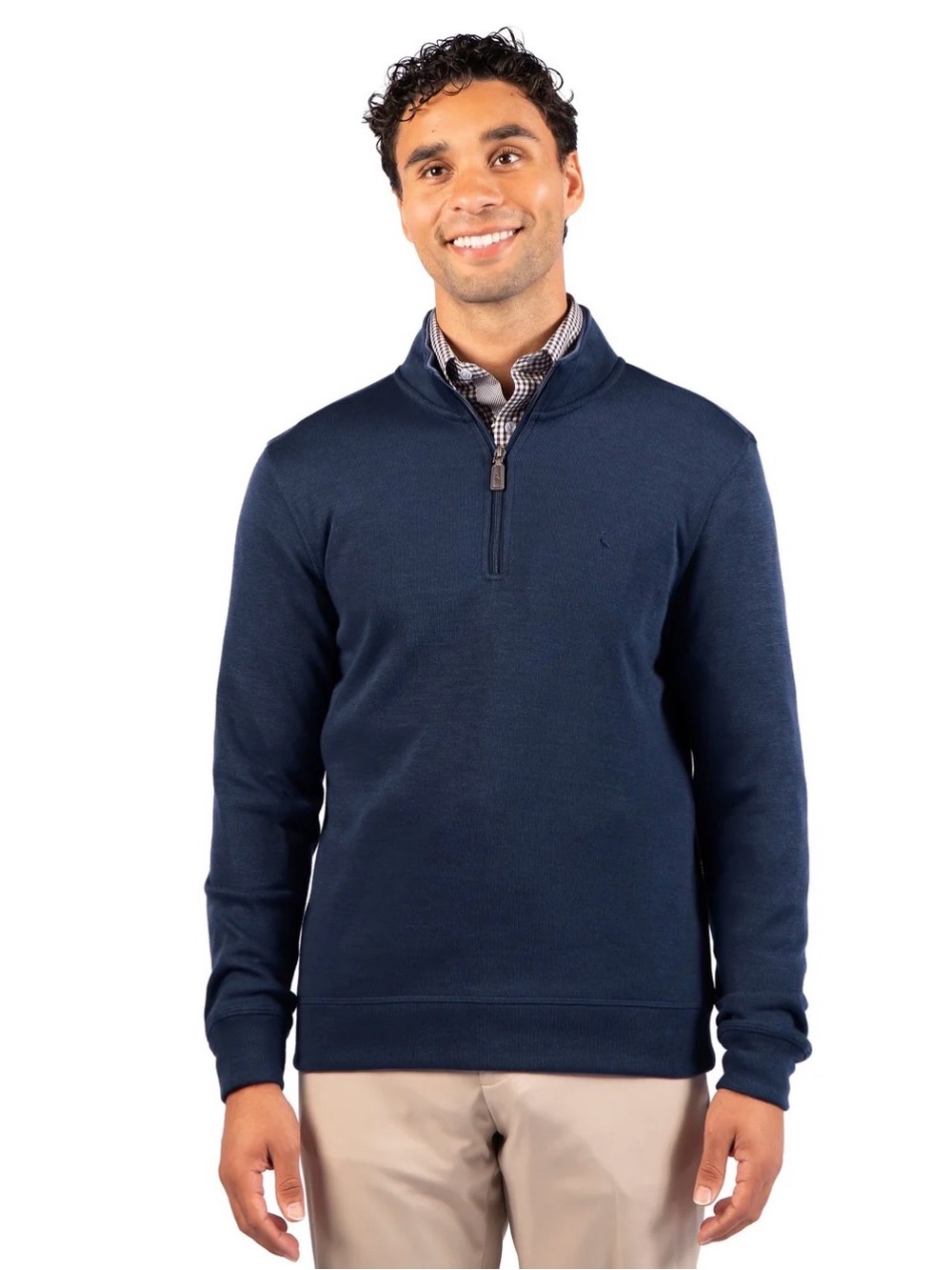 NWT Tailorbyrd Rib Quarter Zip Sweater in Navy Blue Size Large